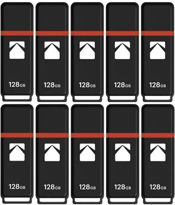 Kodak USB2.0 K100 128GB Flash Drive 10 pack High Speed Storage