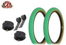 ALTA BMX BICYCLE 20"x 2.125" Green/Gum COMP III TIRES HEAVYDUTY TUBES 6PC SET.