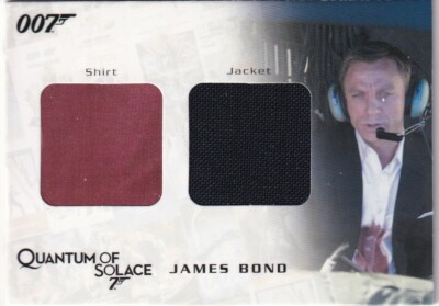 James Bond 007 Dual Relic Costume Card QC18 Bond's Shirt & Jacket BLOODY VARIANT