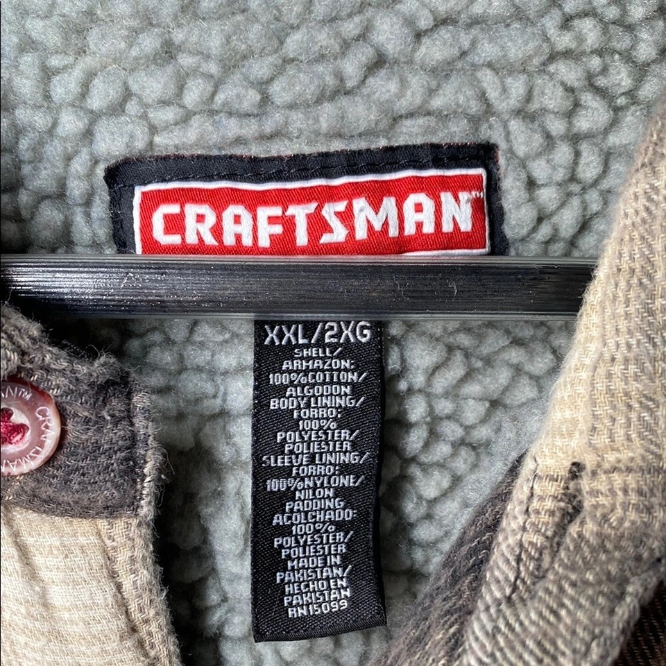 Camisa de franela a cuadros Craftsman para hombre - gris y tostado XXL Foto 2 de 4