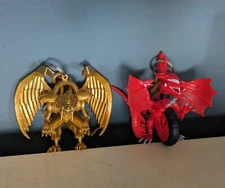 Yugioh Two Egyptian Gods Slifer And Ra Keychains - Backpack Hanger Clip Keychain