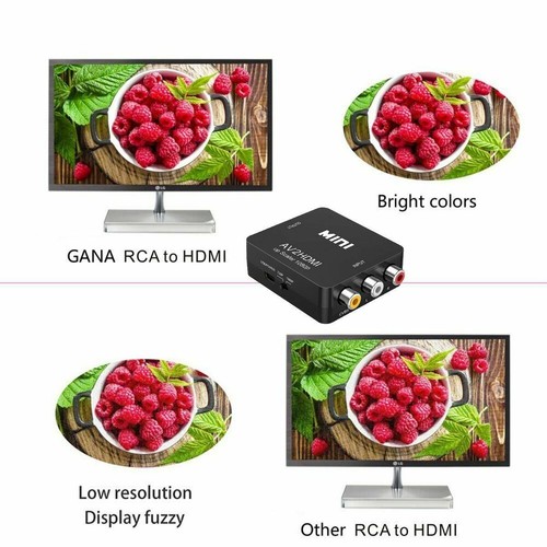 MINI RCA AV to HDMI Converter Adapter For Gamecube Nintendo Sega Genes NES SNES - Picture 9 of 12