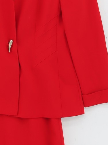 Basler Women's Two Piece Suit UK 10 Red Viscose with Rayon Skirt Suit - Picture 4 of 7