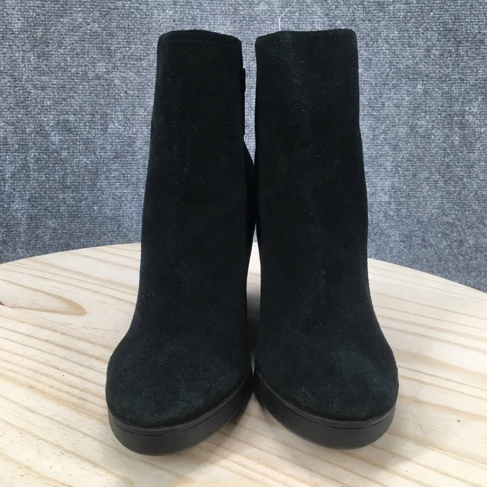 Donald J Pliner Botas Mujer 7.5 M Cascada Botines Tacones de Cuña Negro Gamuza Foto 4 de 4