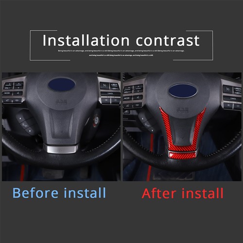 Red Carbon Fiber Interior Steering wheel sticker For Subaru Forester 2013-2018 - Picture 7 of 10