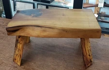 Custom Osage Orange Wood Bench w/ Black Resin Accents & Rubio Monocoat GA9445