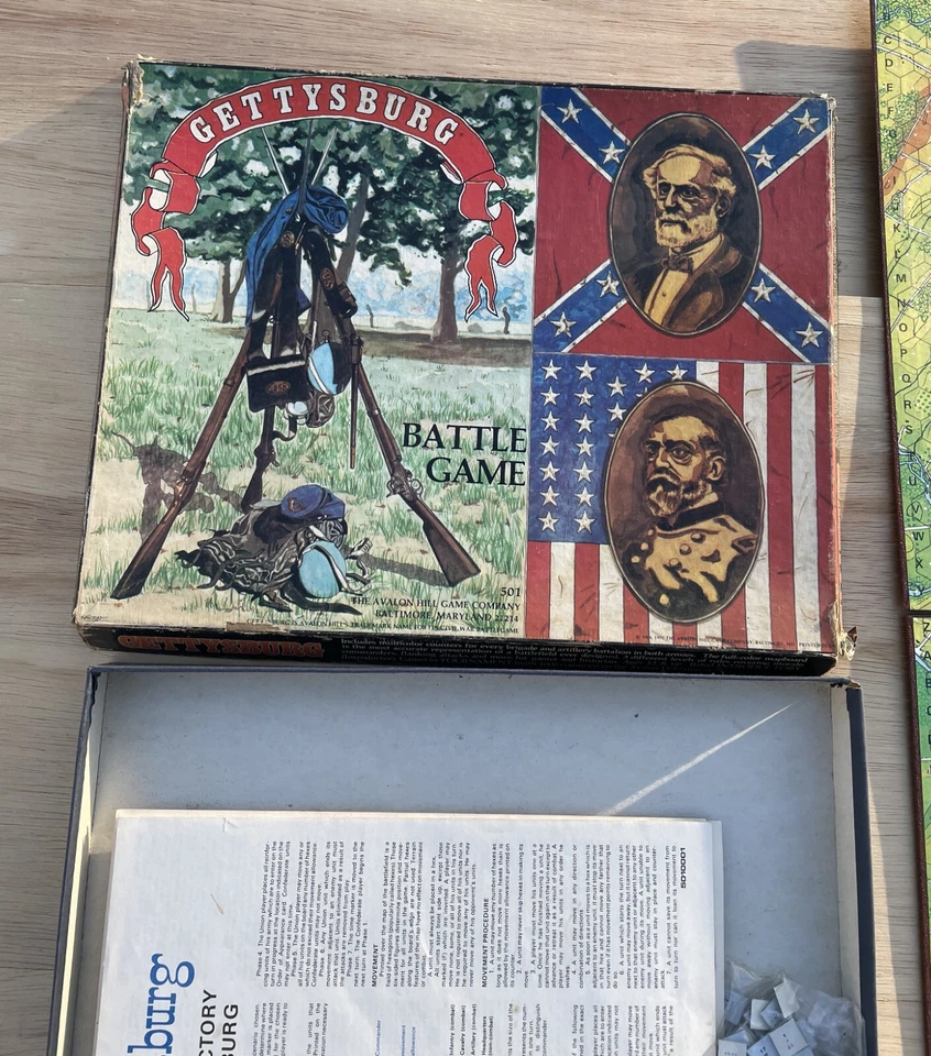 VTG GETTYSBURG U.S. Civil War 1977 Avalon Hill strategy game 90% Unpunched Copy - Image 3 of 4