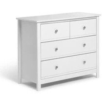 Image of Brooklyn 2+2 Chest of Drawers - White | Modern Bedroom Storage Cabinet Furniture