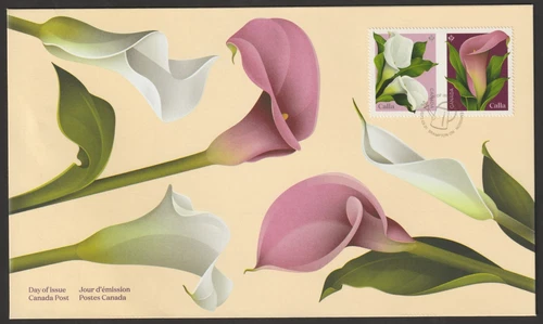 Canada #3322-3323, Calla Flowers, Official First Day Cover, FDC 2022