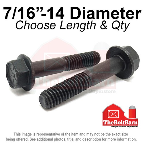 7/16"-14 Grade 8 Hex Flange Screws Frame Bolts Phos Oil (Pick Length & Qty) - Picture 12 of 12