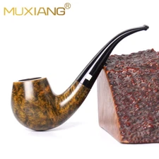 Handmade Briarwood Tobacco Pipe Full Bent Curved 9mm Stem Classic Smoking Pipe