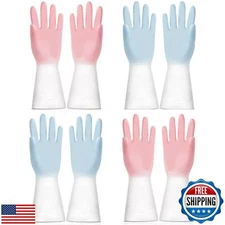YZRIZX 4 Pairs Rubber Cleaning Gloves, Reusable Dishwashing Gloves for Kitche