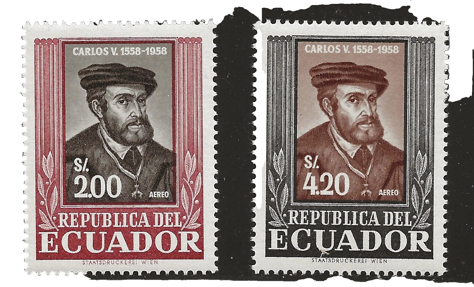 Correo aéreo de varios colores Sellos ecuatoriano