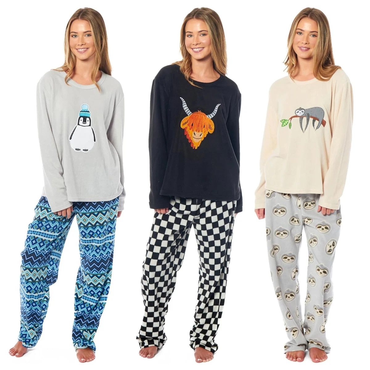 WiWi Women's Soft Long Sleeve Pajama Set - Loungewear With Tops & Pants, Sizes S-XXL