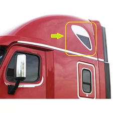 Freightliner Cascadia Upper Sleeper Window Trim Chop Top SS PAIR SET