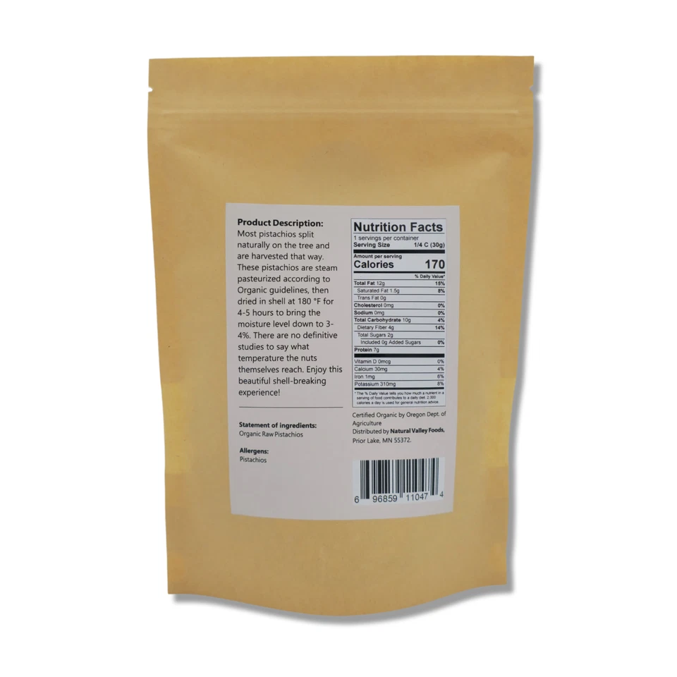 Organic Raw Pistachios – Split Shells – 1 lb – Naturally Nutty - Image 2 of 3