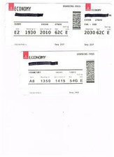 2 Boarding Pässe "Emirates", benutzt