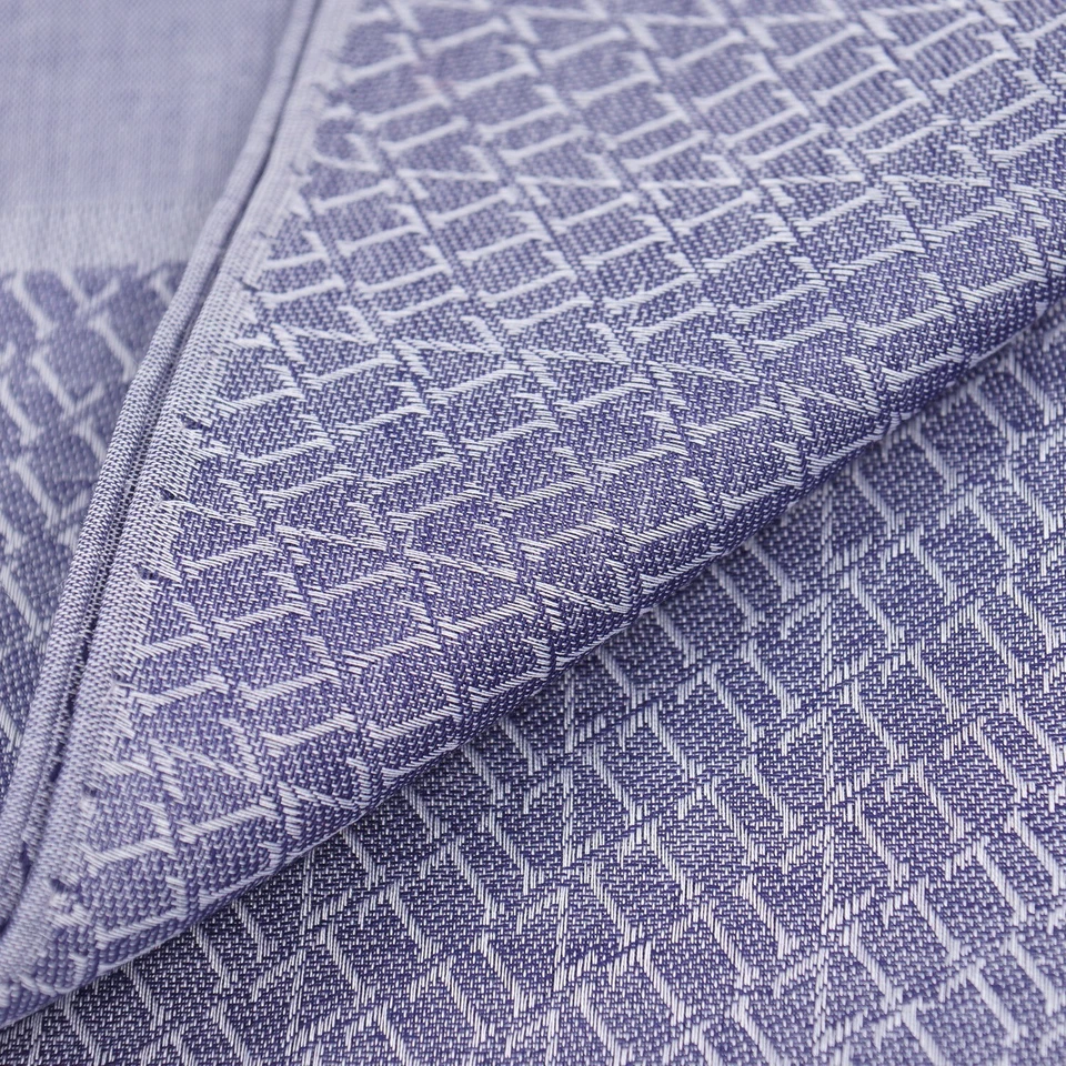 Cuadrado de bolsillo de algodón superfino Zilli púrpura y gris con borde de monograma tejido Foto 2 de 4