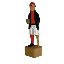 Vintage Nautical Hand Carved Wood Figure Sailor Pirate Fisherman Size 13 Tall