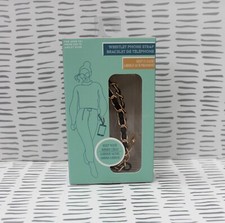 Womens Wristlet Phone Strap Black  Gold NEW