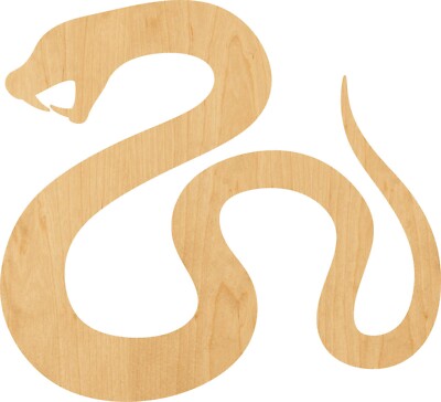 Serpent Laser Cut Out Wood Shape Craft Supply - Woodcraft Cutout