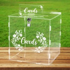 Acrylic Card Box with Lock Gift Money Holder for Wedding Reception Anniversar...