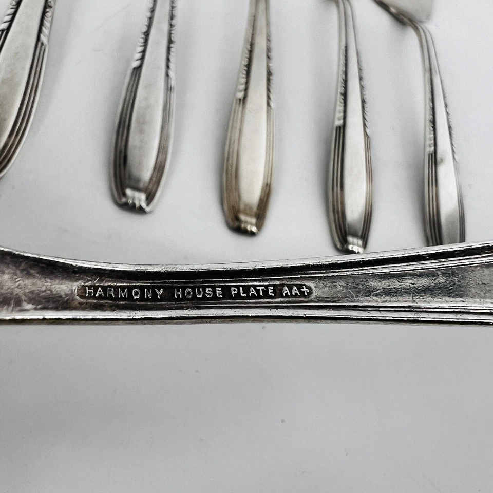 Tenedores de ensalada 6 Wallace Wallace Harmony House AA+ SERENATA plateado 1944 Foto 4 de 4
