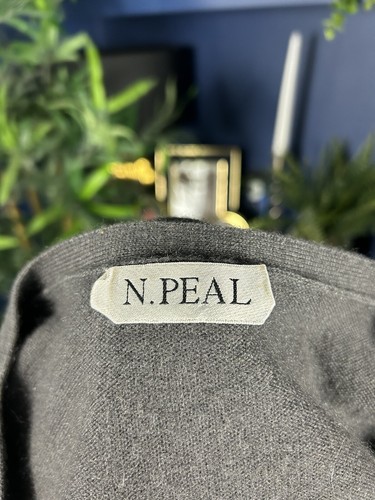 N Peal 100% Cashmere Knit Grey Long Cardigan Pockets Large Womens - Picture 7 of 9
