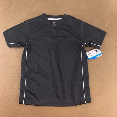 Champro Youth Size Small Black Mesh Dri Gear Short Sleeve Performance Tee NWT