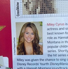 Miley Cirus celebrity Cross Stitch Chart