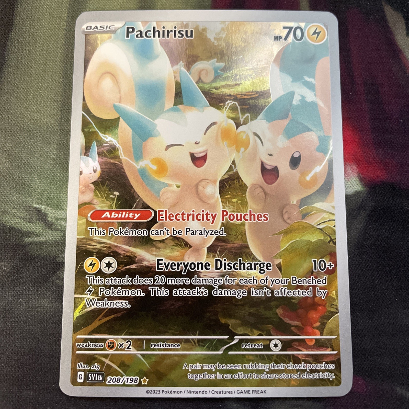 Pachirisu 208/198 Scarlet & Violet Illustration Rare Pokemon Card Electric Type 