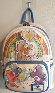 Care Bears Blue White Rainbow Cloud Mini Backpack Adjustable