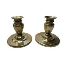Pair of Vintage Brass Candlestick Holders Candle Stick Thanksgiving China 4"