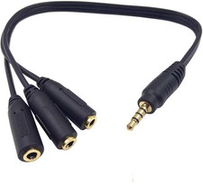 Triple Aux Cable Cord Three Way Splitter Adapter Audio for Earbuds  Headphones