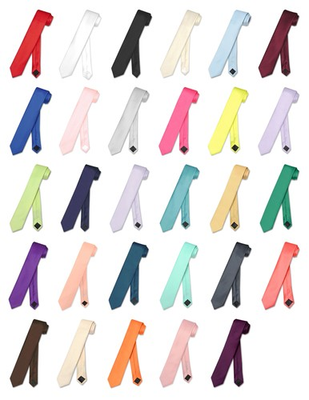 #ad #ad Vesuvio Napoli Narrow NeckTie Solid Color 2.5quot; Skinny Thin Men#x27;s Neck Tie $9.95