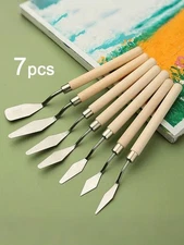 7pcs Stainless Steel Palette Knives - Oil Painting Scraper Spatula Art Tools