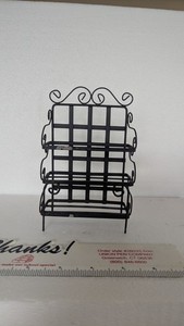 Vintage Dollhouse Miniature Metal Kitchen Bakers Rack Plant Shelf  6" x 3 3/4"