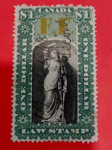 Canada #,OL26 , Issue 1864 law stamp One Dollar Dated 1868 Used (2003-5) - Picture 1 of 2