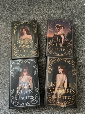 FairyLoot Fortuna Sworn Set KJ Sutton - Books 1-4 - Sprayed Edges and Signed