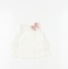 Tahari Unisex Baby White Sleeveless Blouse 3-6 Months