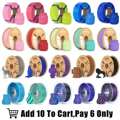 ELEGOO PLA/PETG/PLA+/ASA Matte 3D Printer Filament  【Buy 6 Get 4 Free,Add 10】