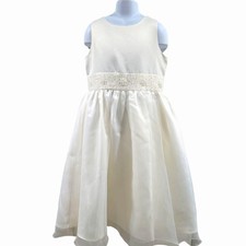David's Bridal White Flower Girl Dress
