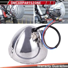 Motorcycle Chrome 4.5" Finned Grill Headlight For Harley Racer Bobber Chopper