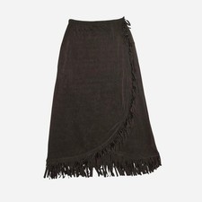 VTG 90s y2k western boho brown fringe maxi skirt / M / cowgirl, prairie, country