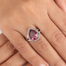 Rhodolite Gemstone 925 Sterling Silver Jewelry Handcrafted Ring Gift For Wife