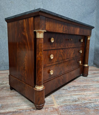 Commode Empire en acajou et placage d’acajou flammé, époque XIXᵉ