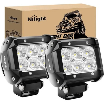 Nilight Led Light Pods 2PC 4Inch 60W Flood Spot Combo LED Pods, jeep, truck.
