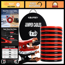 20ft 4 Gauge Car Jumper Cables - Heavy Duty Booster Cables For Quick Starts