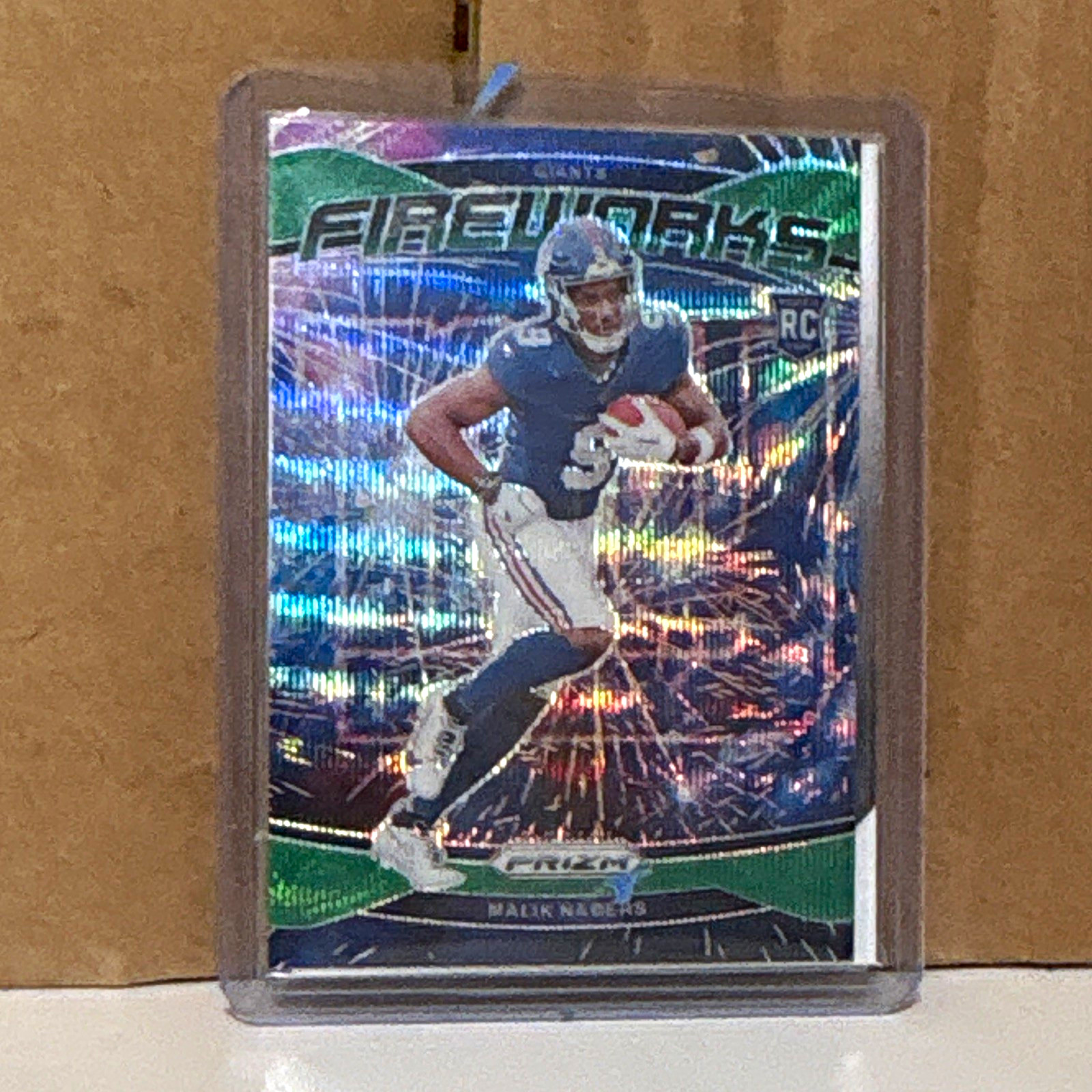 Panini 2024 Prizm Malik Nabers Fireworks Rookie Insert #21 New York Giants