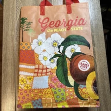 Trader Joes Georgia Reusable Tote Bag Peach State Shopping Grocery Ltd Ed 2024